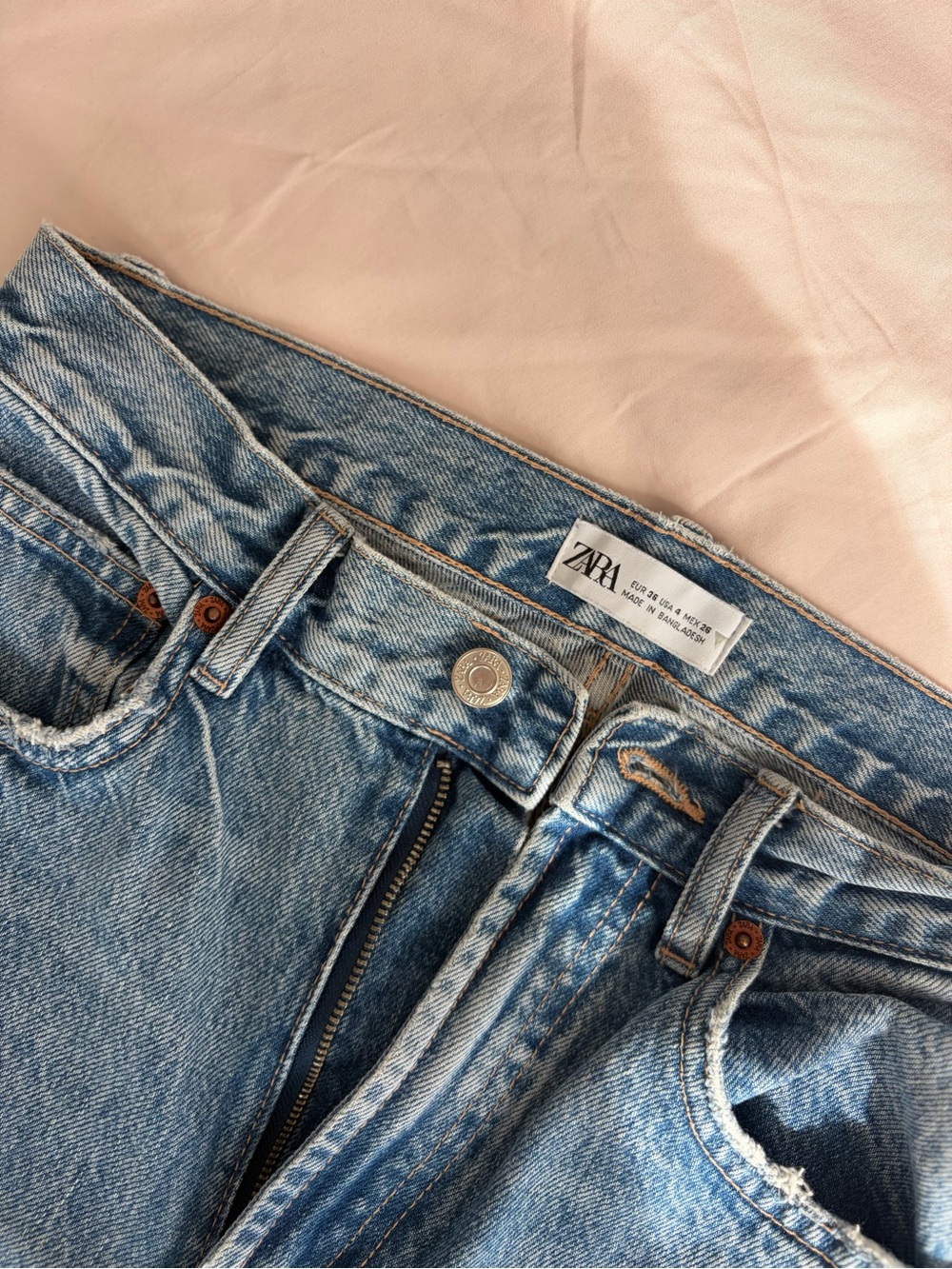 Zara Light Blue Straight Leg Jeans